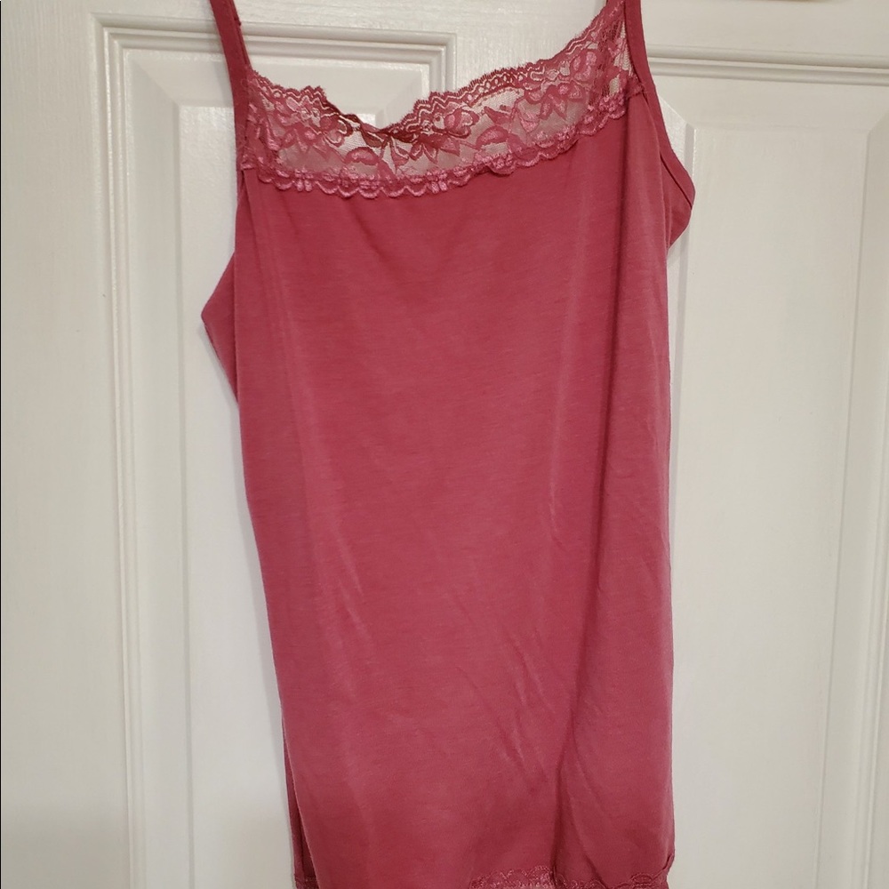 Maurices small pink Lacey tank cami
